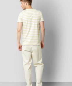 T-Shirts Clean Cut Copenhagen | Basic Organic Stribet T-Shirt - Pastel Yellow/White