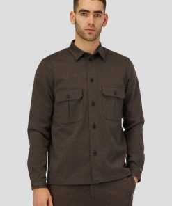 Overskjorter Clean Cut Copenhagen | Milano Pocket Overshirt - Brun Melange