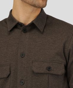 Overskjorter Clean Cut Copenhagen | Milano Pocket Overshirt - Brun Melange