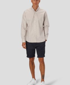 Skjorter Clean Cut Copenhagen | Oxford Stretch Shirt - Sand Melange