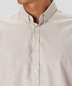 Skjorter Clean Cut Copenhagen | Oxford Stretch Shirt - Sand Melange