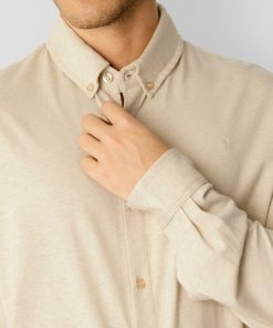 Skjorter Clean Cut Copenhagen | Hudson Jersey Stretch Skjorte - Sand Melange