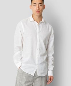 Skjorter & Overskjorter Clean Cut Copenhagen | Jamie Cotton/Linen Shirt - Hvid