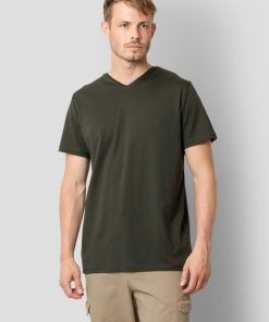 T-Shirts Clean Cut Copenhagen | Madrid V-Neck T-Shirt - Bottle Gron