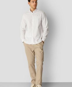 Skjorter Clean Cut Copenhagen | Oxford Striped Stretch Shirt - Khaki Striped