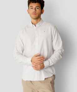 Skjorter Clean Cut Copenhagen | Oxford Striped Stretch Shirt - Khaki Striped