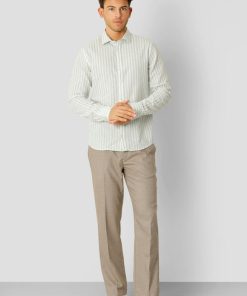 Skjorter & Overskjorter Clean Cut Copenhagen | Jamie Cotton/Linen Striped Shirt - Minty/Ecru