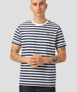 T-Shirts Clean Cut Copenhagen | Basic Organic Stribet T-Shirt - Navy