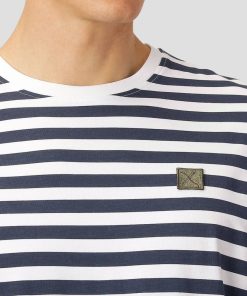 T-Shirts Clean Cut Copenhagen | Basic Organic Stribet T-Shirt - Navy