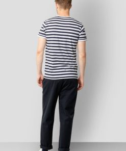 T-Shirts Clean Cut Copenhagen | Basic Organic Stribet T-Shirt - Navy