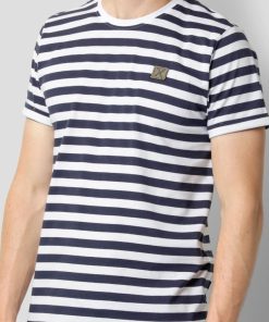 T-Shirts Clean Cut Copenhagen | Basic Organic Stribet T-Shirt - Navy