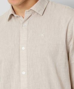 Skjorter & Overskjorter Clean Cut Copenhagen | Jamie Cotton/Linen Shirt - Sand Melange