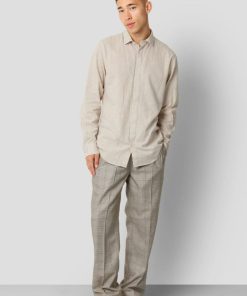 Skjorter & Overskjorter Clean Cut Copenhagen | Jamie Cotton/Linen Shirt - Sand Melange