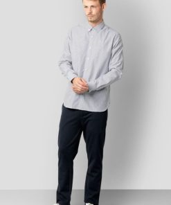 Skjorter & Overskjorter Clean Cut Copenhagen | Oxford Striped Stretch Shirt - Navy Striped