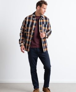 Overskjorter Clean Cut Copenhagen | Antonie Checked Overshirt - Rust Orange Check