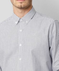 Skjorter Clean Cut Copenhagen | Oxford Striped Stretch Shirt - Navy Striped