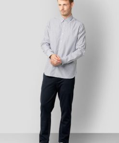 Skjorter Clean Cut Copenhagen | Oxford Striped Stretch Shirt - Navy Striped