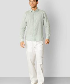 Skjorter Clean Cut Copenhagen | Jamie Cotton/Linen Shirt - Minty Green Melange