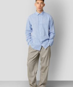 Skjorter & Overskjorter Clean Cut Copenhagen | Jamie Cotton/Linen Shirt - Bla Melange