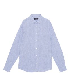 Skjorter & Overskjorter Clean Cut Copenhagen | Jamie Cotton/Linen Shirt - Bla Melange