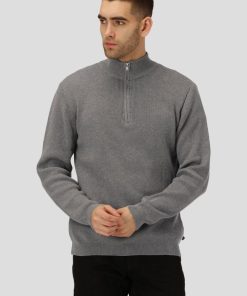 Strik Clean Cut Copenhagen | Mario Half Zip Knit - Lysegra Mel