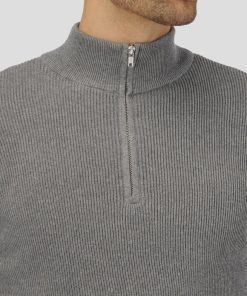 Strik Clean Cut Copenhagen | Mario Half Zip Knit - Lysegra Mel