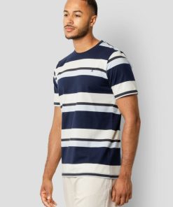 T-Shirts Clean Cut Copenhagen | Bradley Cotton T-Shirt - Navy/Ecru