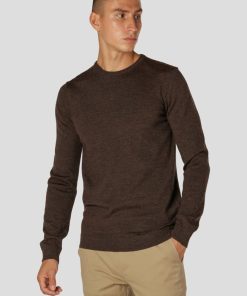 Strik Clean Cut Copenhagen | Merino Wool Knitted Jumper - Brun Melange