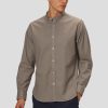 Skjorter & Overskjorter Clean Cut Copenhagen | Oxford Mandarin Collar Stretch Shirt - Stovet Gron