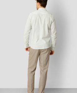 Skjorter Clean Cut Copenhagen | Jamie Cotton/Linen Striped Shirt - Minty/Ecru