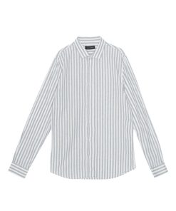 Skjorter Clean Cut Copenhagen | Jamie Cotton/Linen Striped Shirt - Minty/Ecru