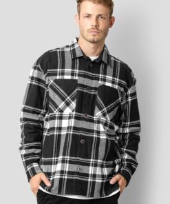 Skjorter & Overskjorter Clean Cut Copenhagen | Davis Overshirt - Black W. Ecru