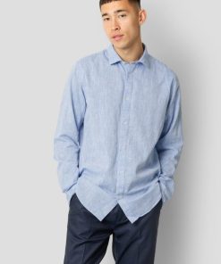 Skjorter Clean Cut Copenhagen | Jamie Cotton/Linen Shirt - Bla Melange