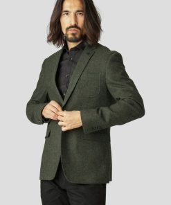 Blazere Clean Cut Copenhagen | Santos 2-Button Wool Blazer - Army Mix