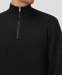 Strik Clean Cut Copenhagen | Mario Half Zip Knit - Sort