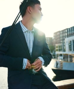 Skjorter & Overskjorter Clean Cut Copenhagen | Jamie Cotton/Linen Striped Shirt - Blue Melange / Ecru