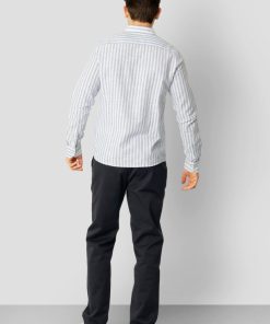 Skjorter & Overskjorter Clean Cut Copenhagen | Jamie Cotton/Linen Striped Shirt - Blue Melange / Ecru