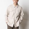 Overskjorter Clean Cut Copenhagen | Dean Flannel Bonded Overshirt - Soft Sand Melange