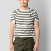 T-Shirts Clean Cut Copenhagen | Basic Organic Stribet T-Shirt - Dusty Green/White