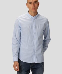 Skjorter Clean Cut Copenhagen | Oxford Striped Stretch Shirt - Lysebla