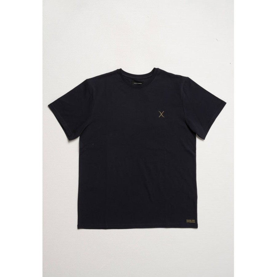 T-Shirts Clean Cut Copenhagen | Cross Logo Organic T-Shirt - Mork Navy