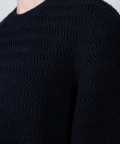 Strik Clean Cut Copenhagen | Aksel Knit Crew Neck - Dark Navy Melange