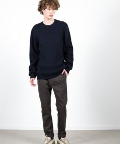 Strik Clean Cut Copenhagen | Aksel Knit Crew Neck - Dark Navy Melange