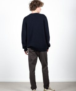 Strik Clean Cut Copenhagen | Aksel Knit Crew Neck - Dark Navy Melange