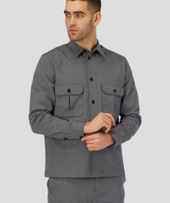 Overskjorter Clean Cut Copenhagen | Milano Pocket Overshirt - Denim Melange