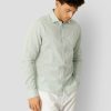 Skjorter & Overskjorter Clean Cut Copenhagen | Jamie Cotton/Linen Shirt - Minty Green Melange