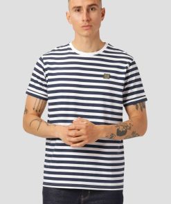 T-Shirts Clean Cut Copenhagen | Basic Organic Stribet T-Shirt - Navy/White