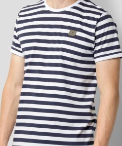 T-Shirts Clean Cut Copenhagen | Basic Organic Stribet T-Shirt - Navy/White