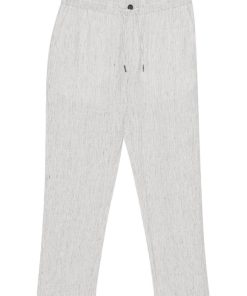 Bukser Clean Cut Copenhagen | Andreas Barcelona Cotton/Linen Pants - Ecru / Navy