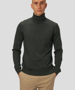 Strik Clean Cut Copenhagen | Merino Wool Knitted Rollneck - Bottle Gron